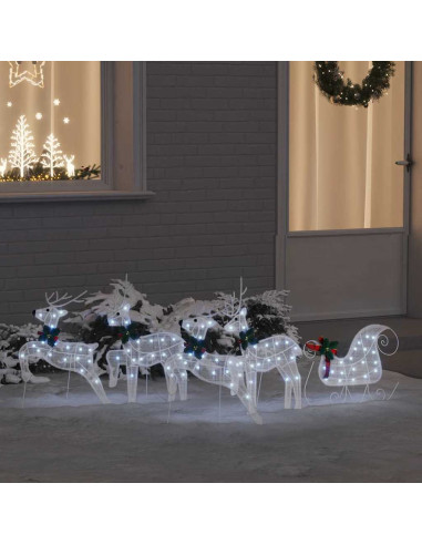 Renne LED 5 pcs Bianco Tessuto