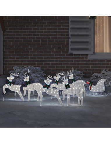 Renne LED 7 pcs Argento Tessuto