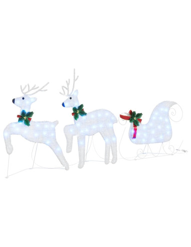 Renne LED 7 pcs Argento Tessuto