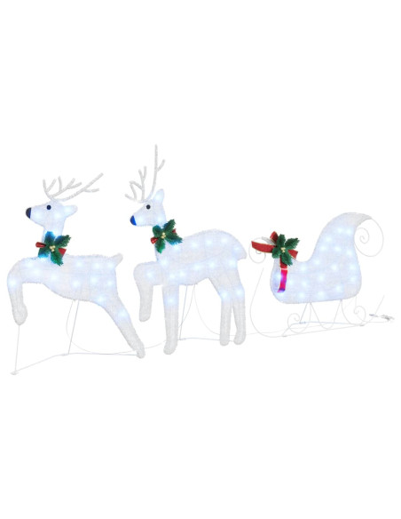 Renne LED 7 pcs Argento Tessuto