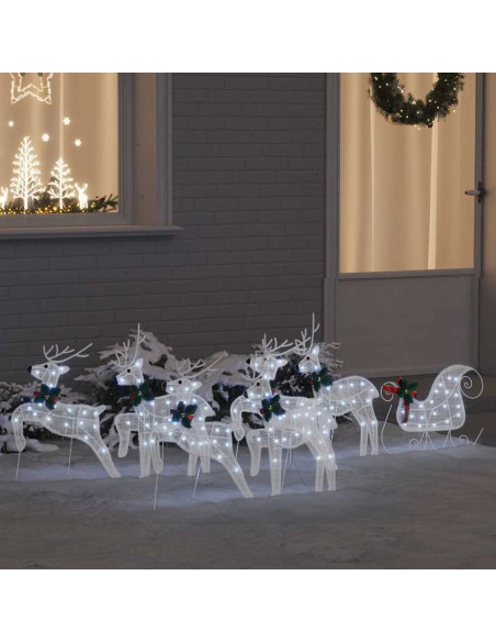 Renne LED 7 pcs Bianco Tessuto