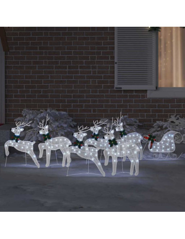 Renne LED 7 pcs Bianco Tessuto