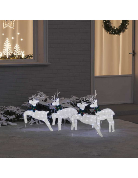 Renne LED 4 pcs Argento 45 x 19 x 65 cm Tessuto