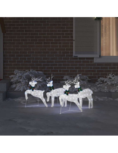 Renne LED 4 pcs Argento 45 x 19 x 65 cm Tessuto