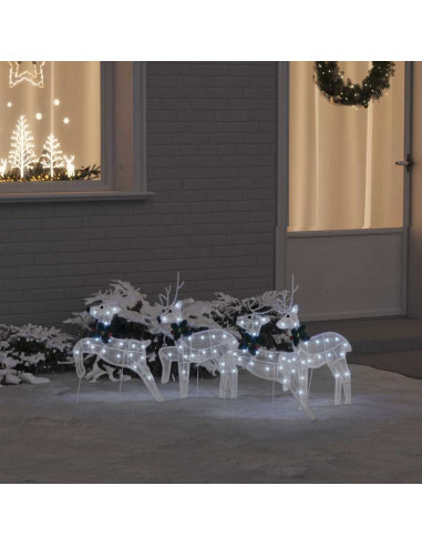 Renne LED 4 pcs Bianco 45 x 19 x 65 cm Tessuto