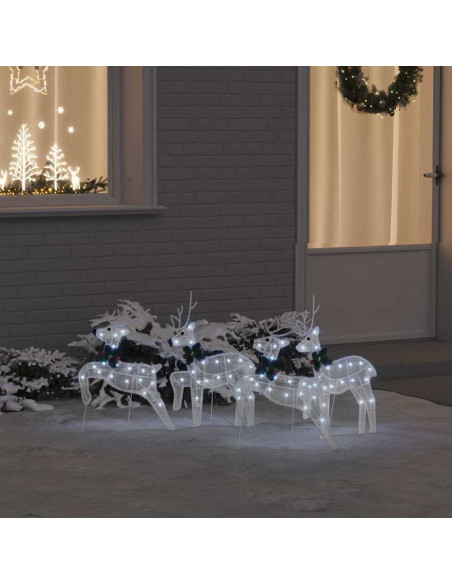 Renne LED 4 pcs Bianco 45 x 19 x 65 cm Tessuto