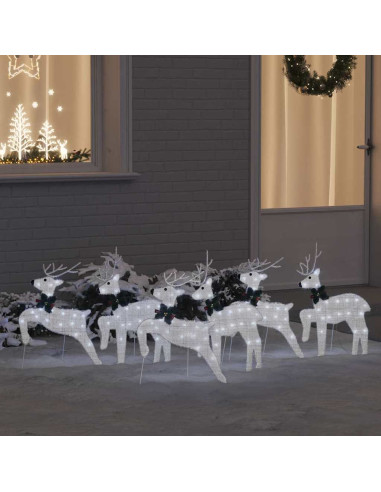 Renne LED 6 pcs Argento 45 x 19 x 65 cm Tessuto