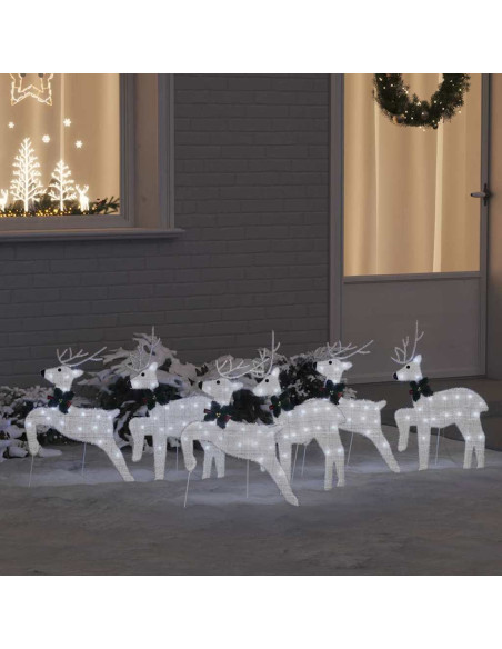 Renne LED 6 pcs Argento 45 x 19 x 65 cm Tessuto