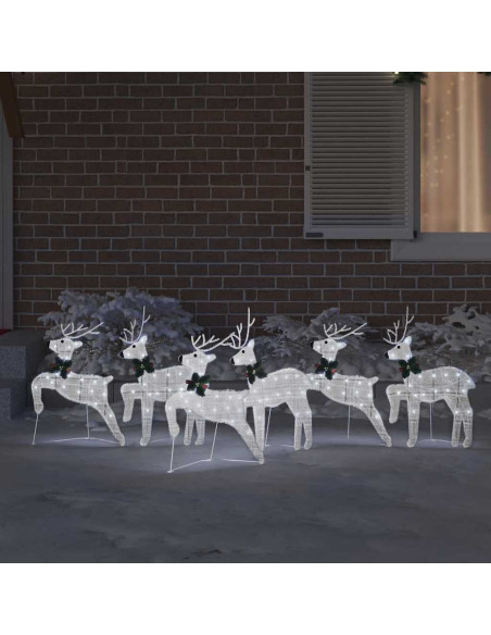 Renne LED 6 pcs Argento 45 x 19 x 65 cm Tessuto