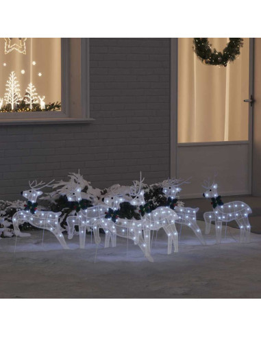 Renne LED 6 pcs Bianco 45 x 19 x 65 cm Tessuto