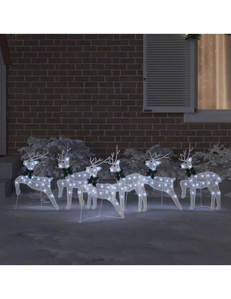 Renne LED 6 pcs Bianco 45 x 19 x 65 cm Tessuto