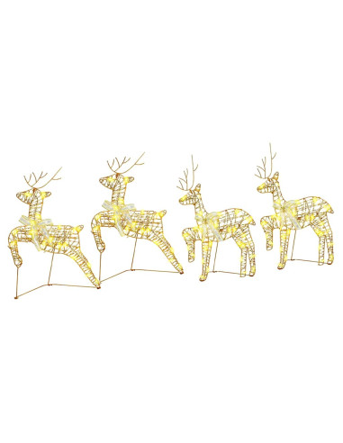 Renne LED con 80 LED 4 pcs Oro 64 x 42 x 15 cm PET