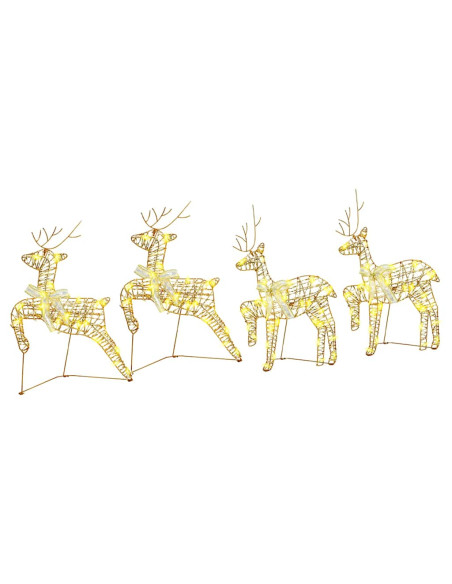 Renne LED con 80 LED 4 pcs Oro 64 x 42 x 15 cm PET