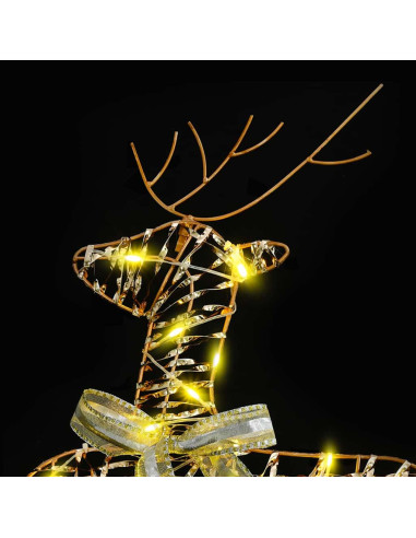 Renne LED con 180 LED 6 pcs Oro 64 x 42 x 15 cm PET