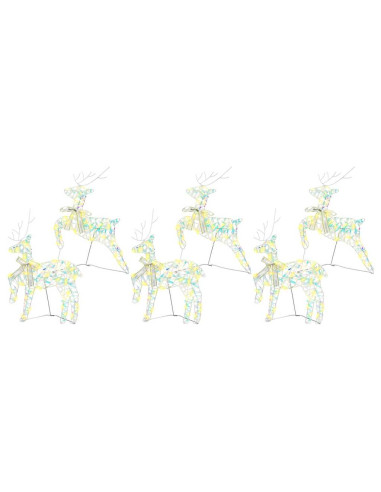 Renne LED con 180 LED 6 pcs Multicolore 64 x 42 x 15 cm PET