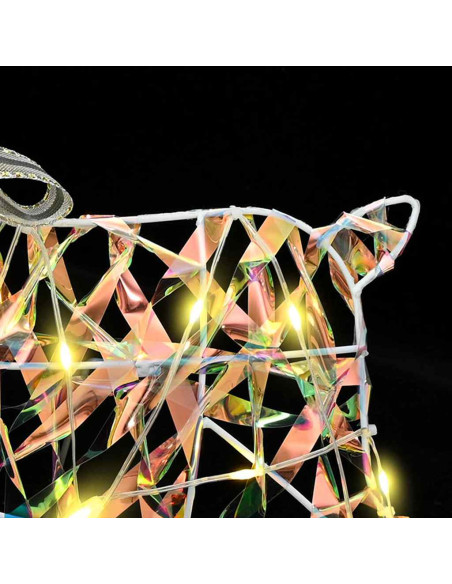 Renne LED con 40 LED 7 pcs Multicolore PET