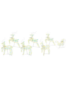 Renne LED 7 pz 40 LED Multicolore 42 x 15 x 64 cm PET 2