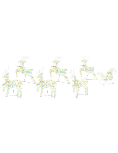Renne LED 7 pz 40 LED Multicolore 42 x 15 x 64 cm PET