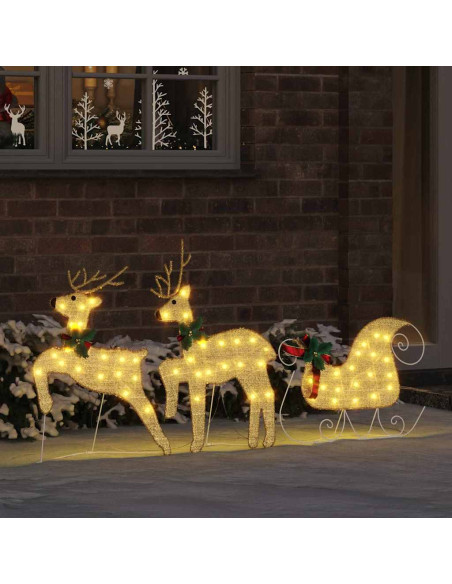 Renne LED 3 pcs Bianco caldo Tessuto