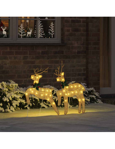 Renne LED 2 pcs Bianco caldo 45 x 19 x 65 cm Tessuto