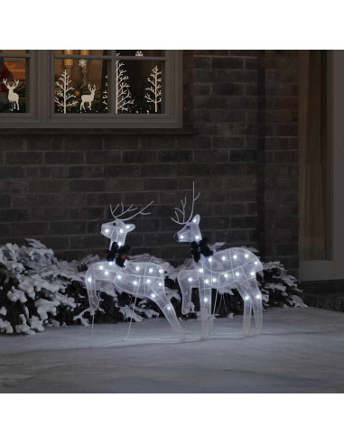 Renne LED 2 pcs Bianco Freddo 45 x 19 x 65 cm Tessuto