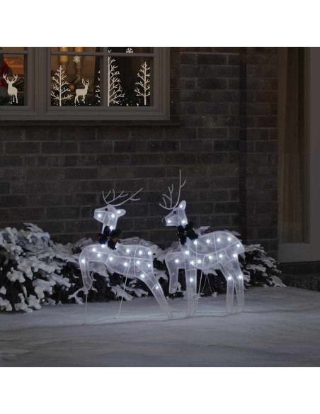 Renne LED 2 pcs Bianco Freddo 45 x 19 x 65 cm Tessuto