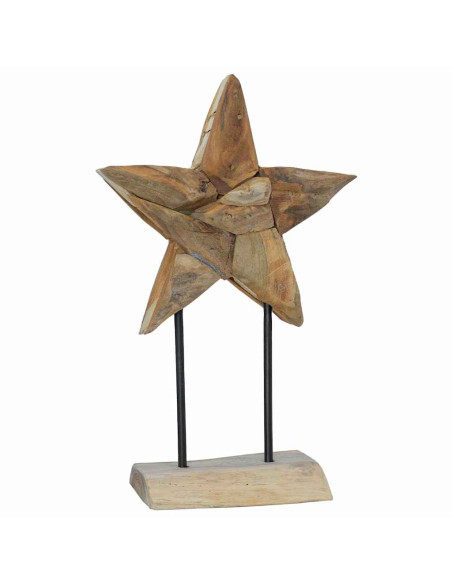 Stella di Natale Marrone 30 x 5 x 45 cm Legno di teak solido