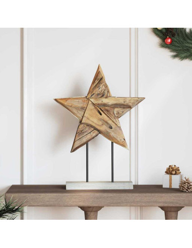 Stella di Natale Marrone 45 x 5 x 60 cm Legno di teak solido