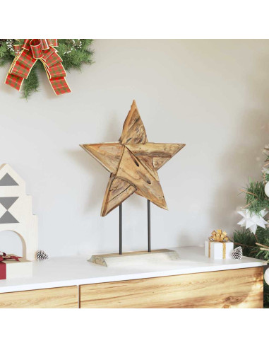 Stella di Natale Marrone 45 x 5 x 60 cm Legno di teak solido