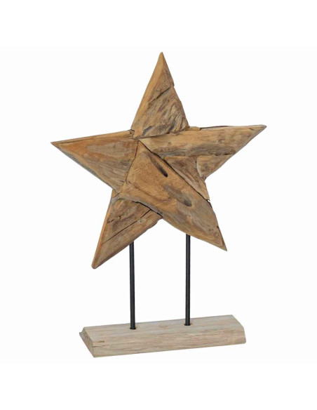 Stella di Natale Marrone 45 x 5 x 60 cm Legno di teak solido