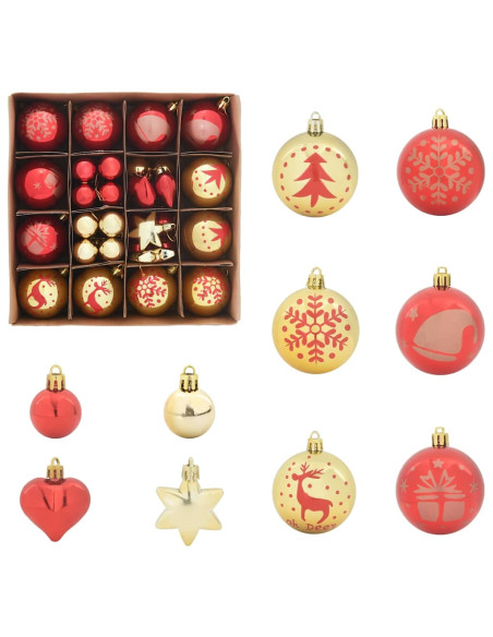 Set di Palle di Natale 40 pcs Oro e Rosso