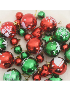 Set di Palle di Natale 40 pcs Rosso e Verde 2
