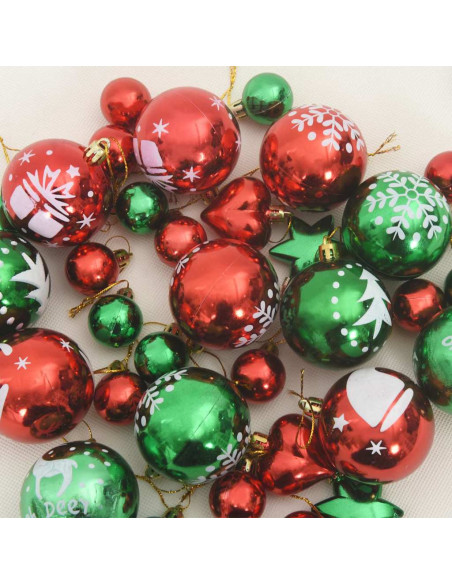 Set di Palle di Natale 40 pcs Rosso e Verde