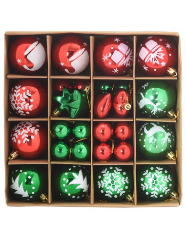 Set di Palle di Natale 40 pcs Rosso e Verde