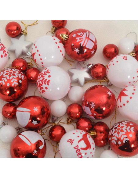 Set di Palle di Natale 40 pcs Rosso e Bianco