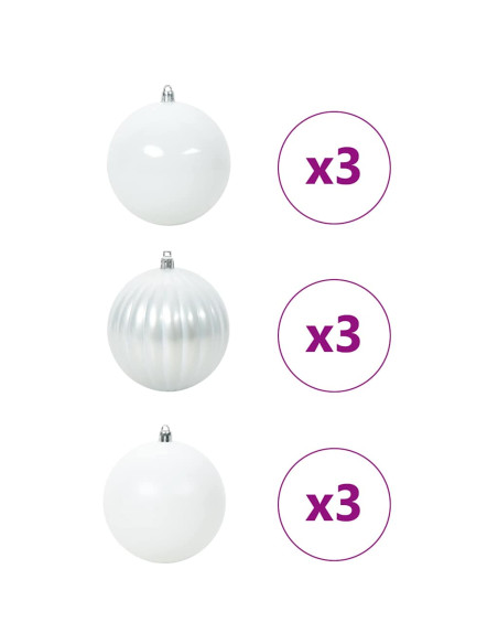 Set di Palle di Natale 9 pcs Bianco