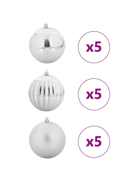 Set di Palle di Natale 15 pcs Argento