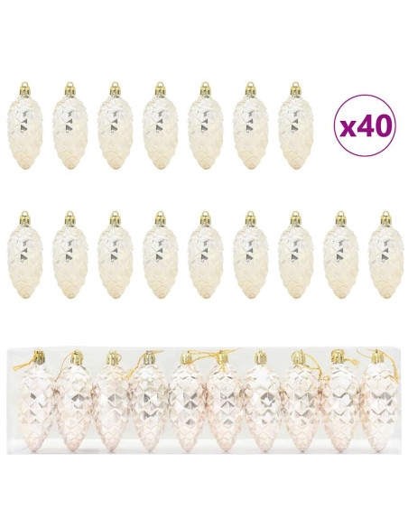 Decorazioni per Albero di Natale 40 pcs Champagne