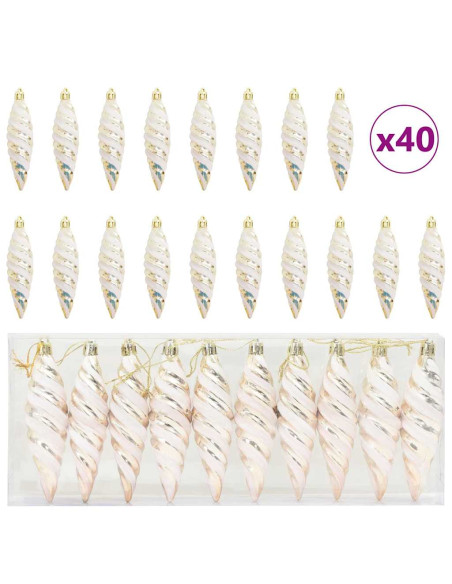 Decorazioni per Albero di Natale 40 pcs Champagne