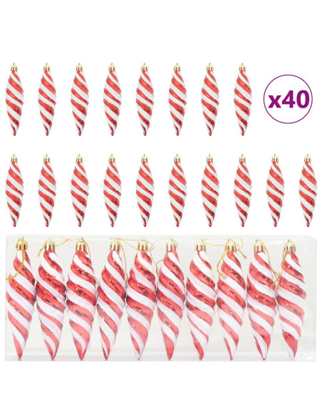 Decorazioni per Albero di Natale 40 pcs Rosso