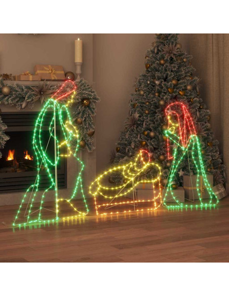 Scena di Natività Illuminata Multicolore 112 x 72 cm PVC
