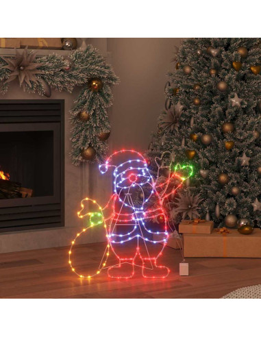 Luce Babbo Natale Multicolore 58.5 x 60 x 1.3 cm Ferro