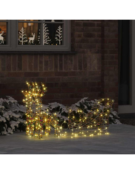 Slitta trainata da renna Bianco caldo 30 x 12 x 54,5 cm PET