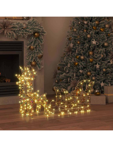 Slitta trainata da renna Bianco caldo 30 x 12 x 54,5 cm PET