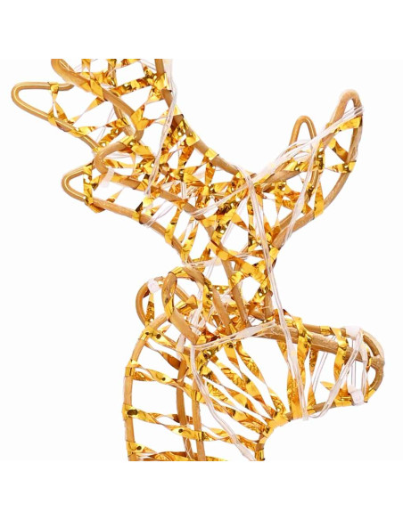 Slitta trainata da renna Bianco caldo 30 x 12 x 55 cm PET