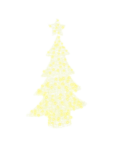 Albero di Natale con 100 LED Bianco caldo 120 cm Acrilico