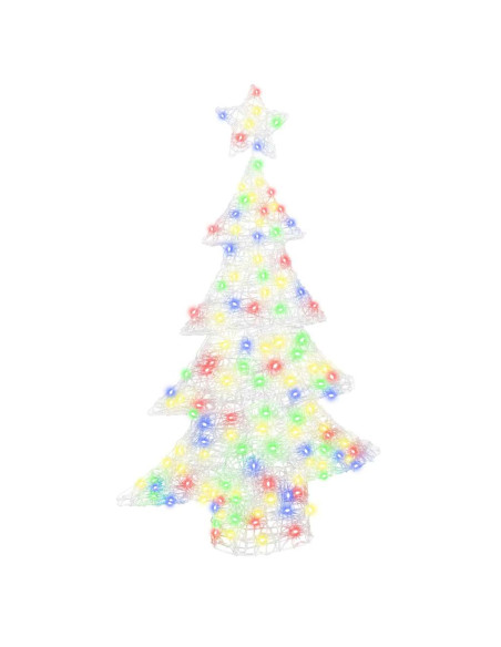 Albero di Natale con 100 LED Multicolore 120 cm Acrilico