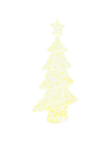 Albero di Natale con 160 LED Bianco caldo 150 cm Acrilico
