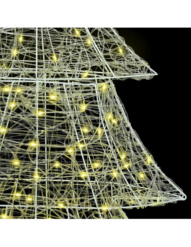 Albero di Natale con 240 LED Bianco caldo 180 cm Acrilico