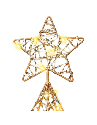 Albero di Natale con 120 LED Bianco caldo 120 cm PET